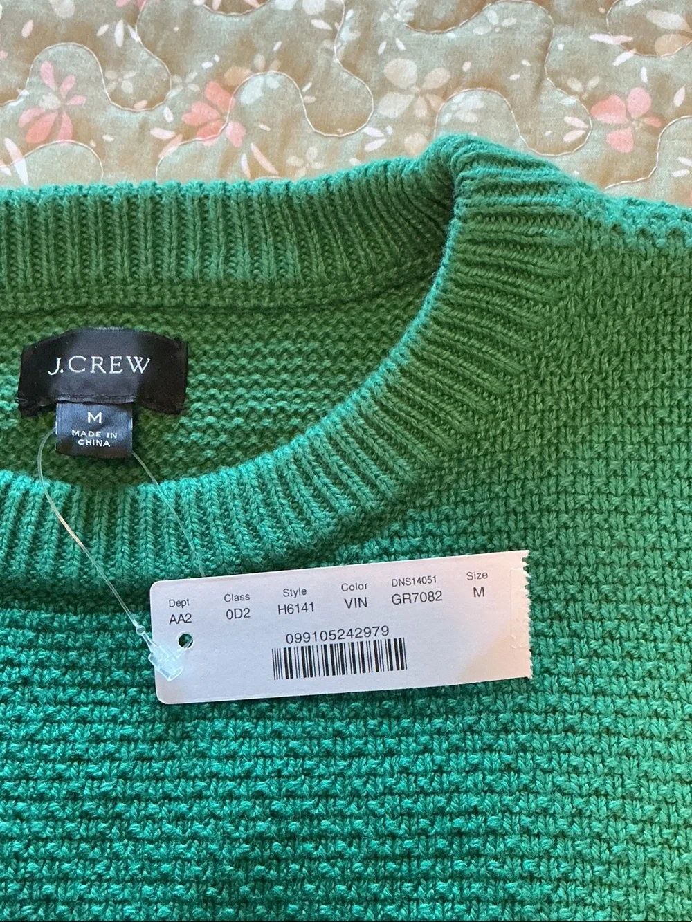 J. Crew Men's Crewneck Sweater — Textured Knit Comfort M NWT
